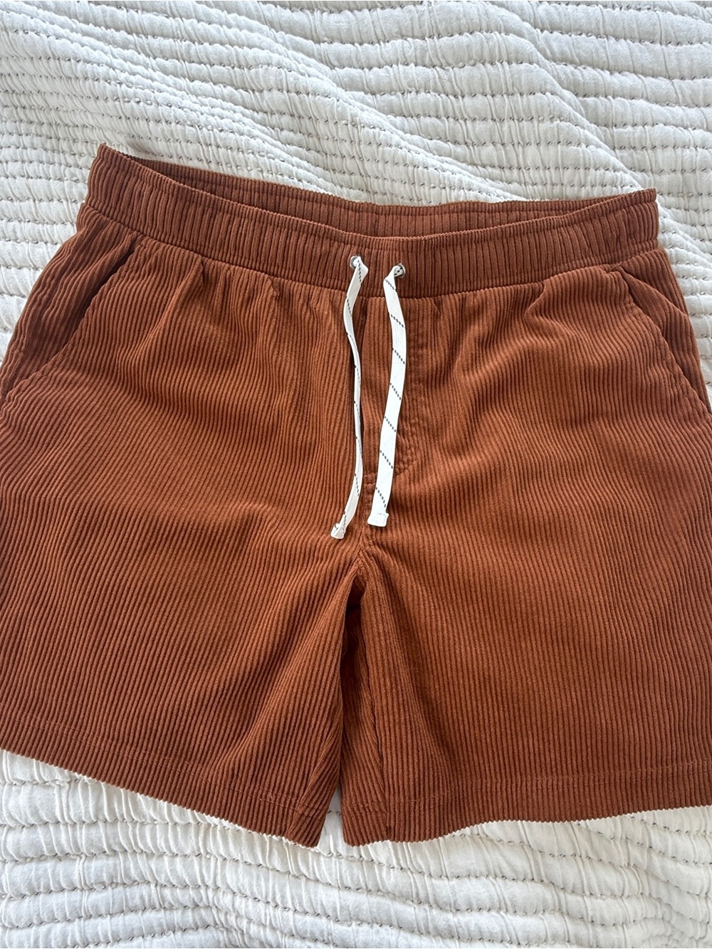 Threads 4 Thought Men's Corduroy Drawstring Shorts - Rust Brown